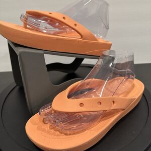 Crocs Crocs Classic Platform Flip Flop Womens Orange Slip-On Outdoor Sandal 9